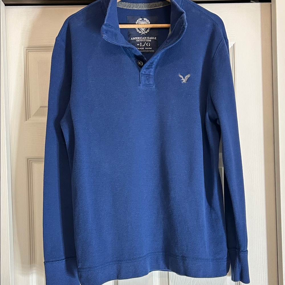 American Eagle Outfitters Men's Cobalt Blue Sweater Size Large - Picture 2 of 9